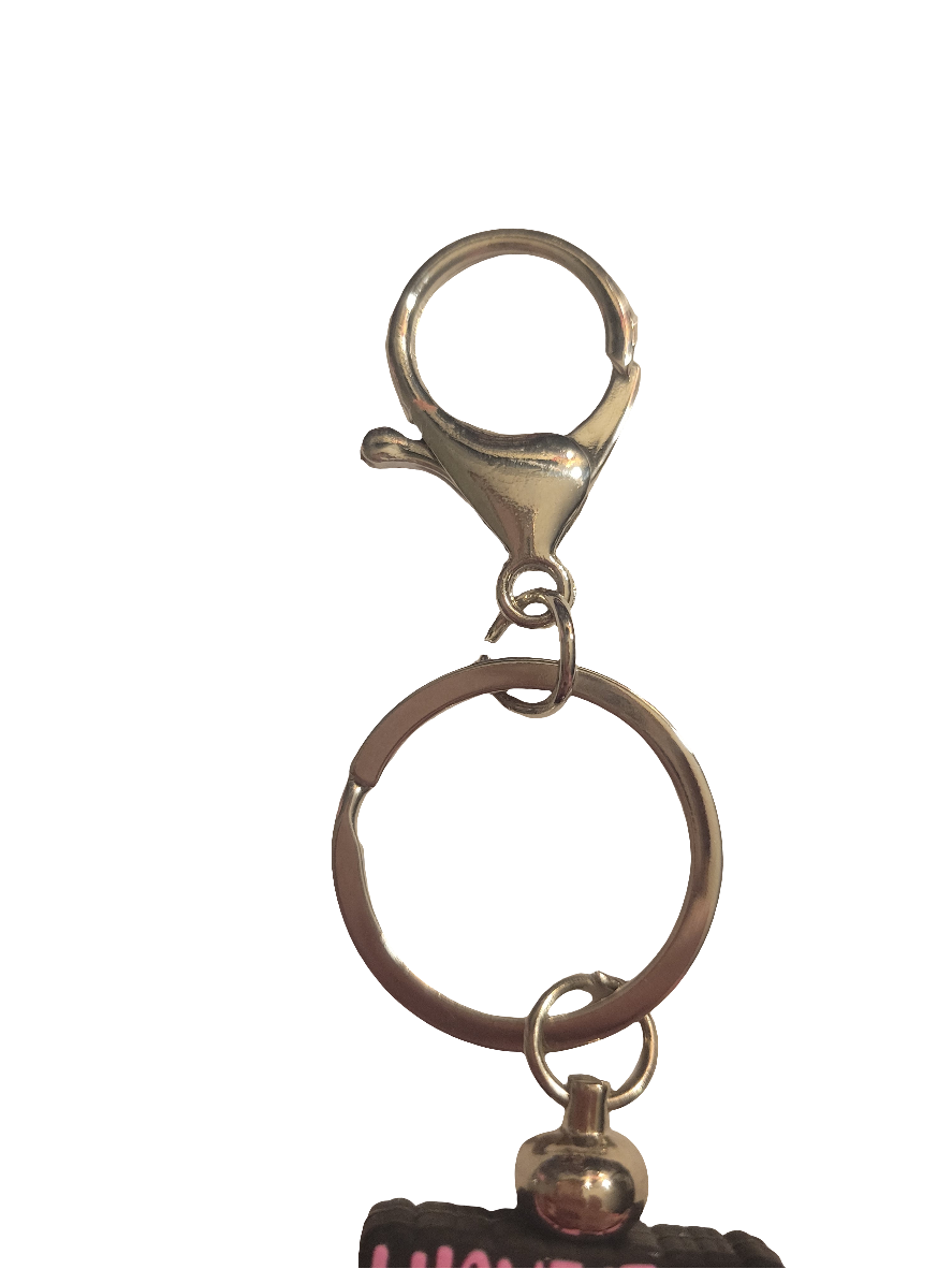 White Daisy Bar Keychain