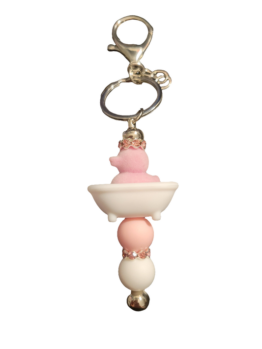 Pink Duck Bar Keychain