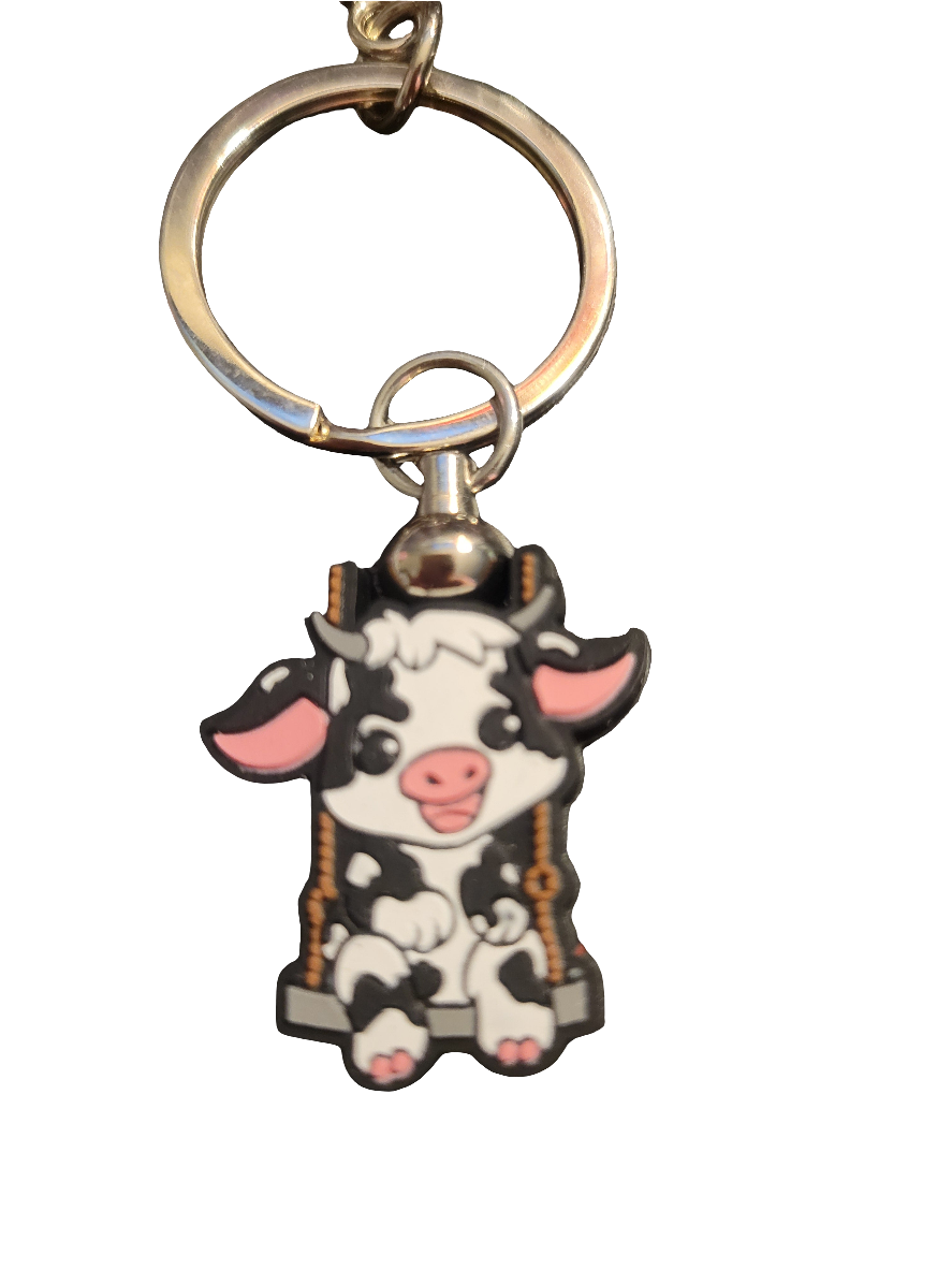 Black Cow Bar Keychain