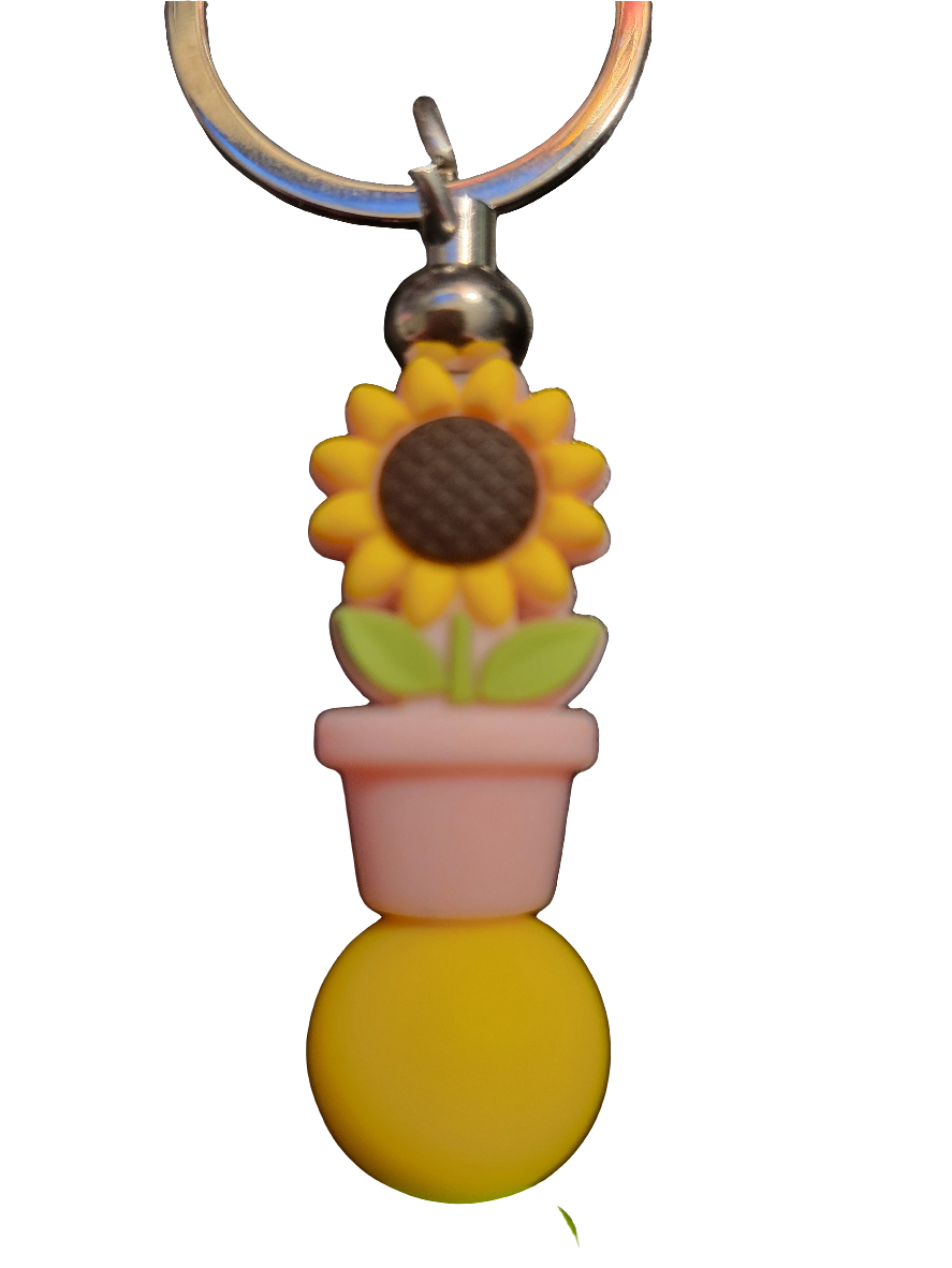 Pink Daisey Bar Keychain