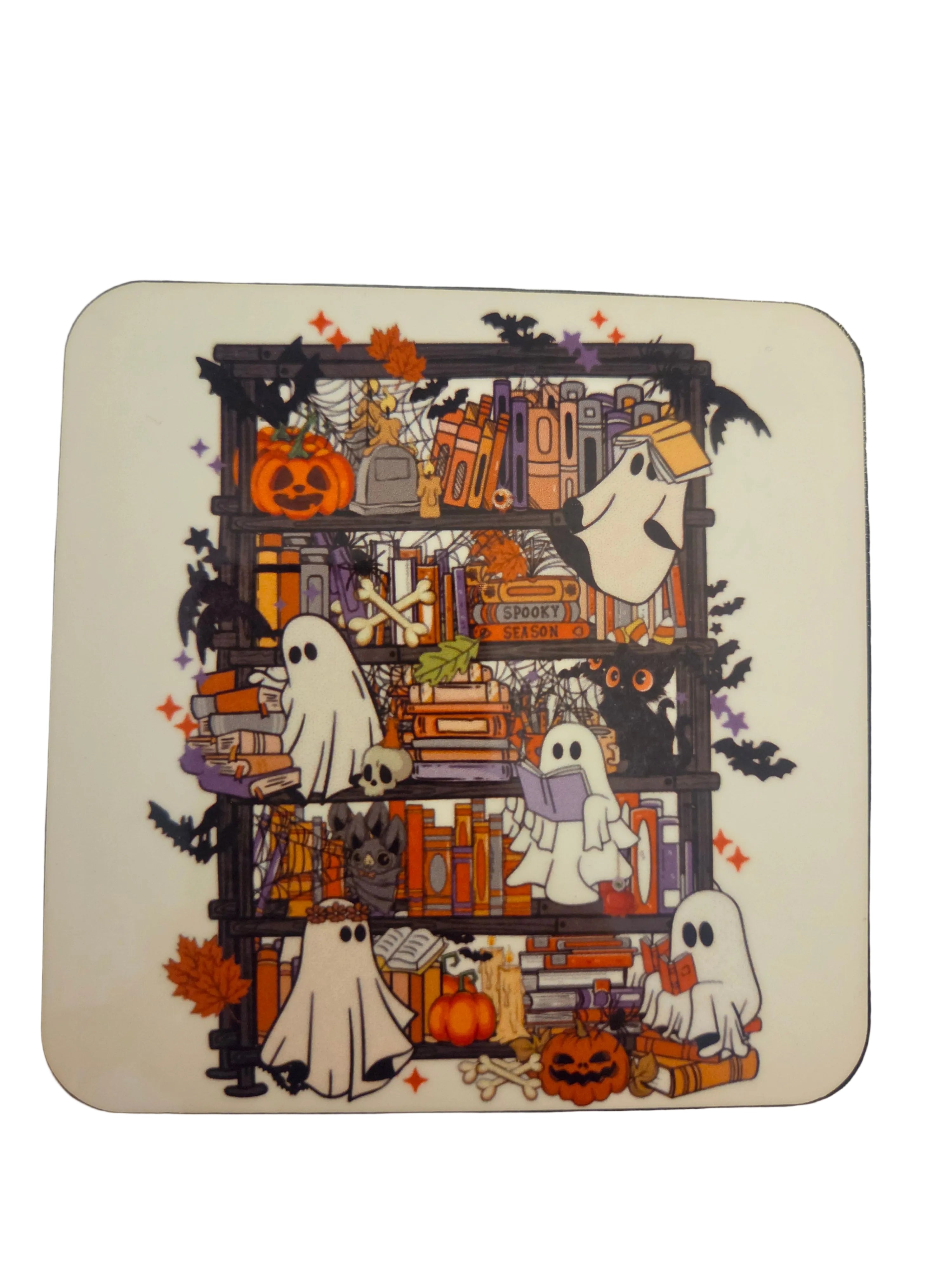Ghost Bookcase Coasters