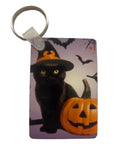 Black Cat Pumpkin Keychain