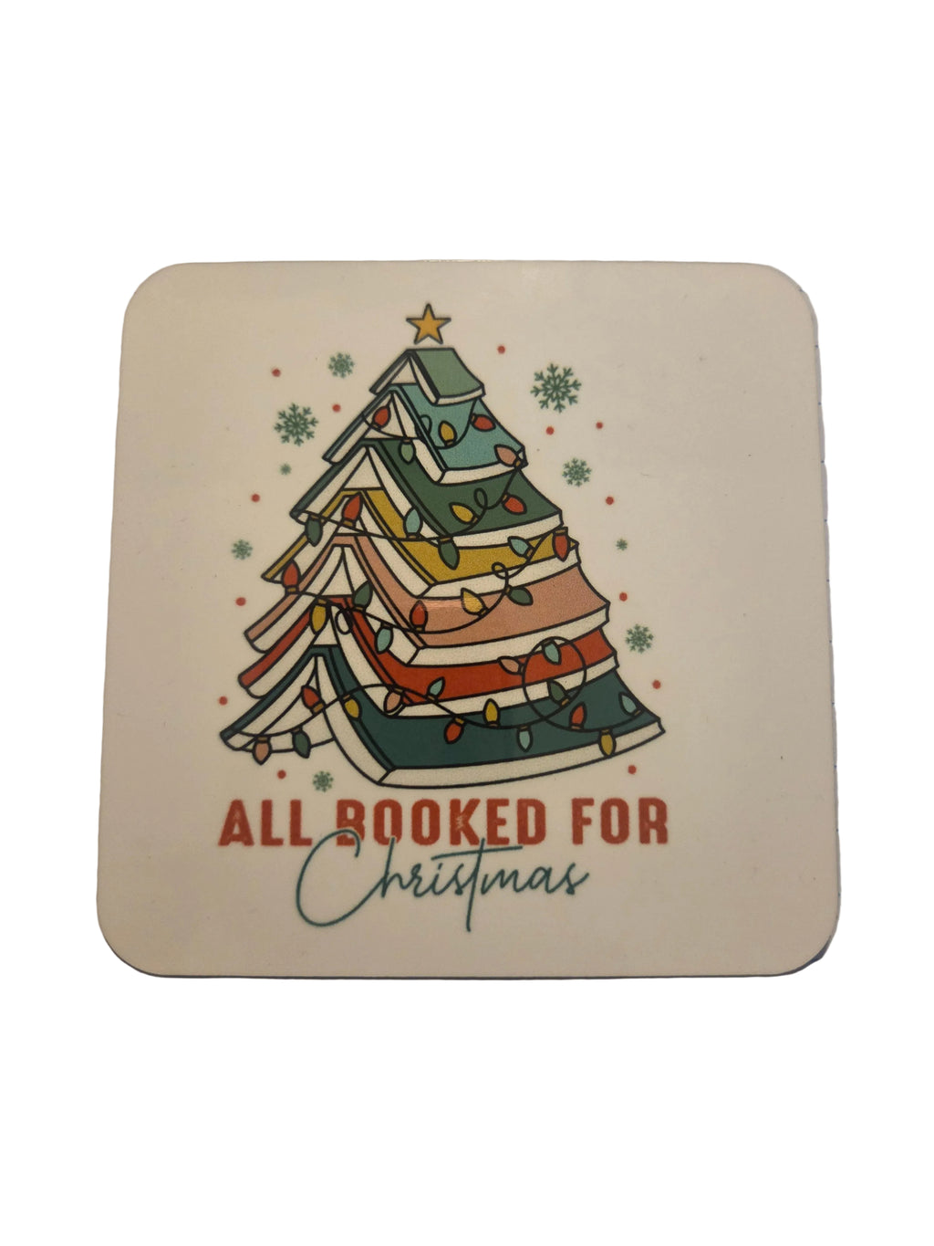 All Booked for Christmas Coasters