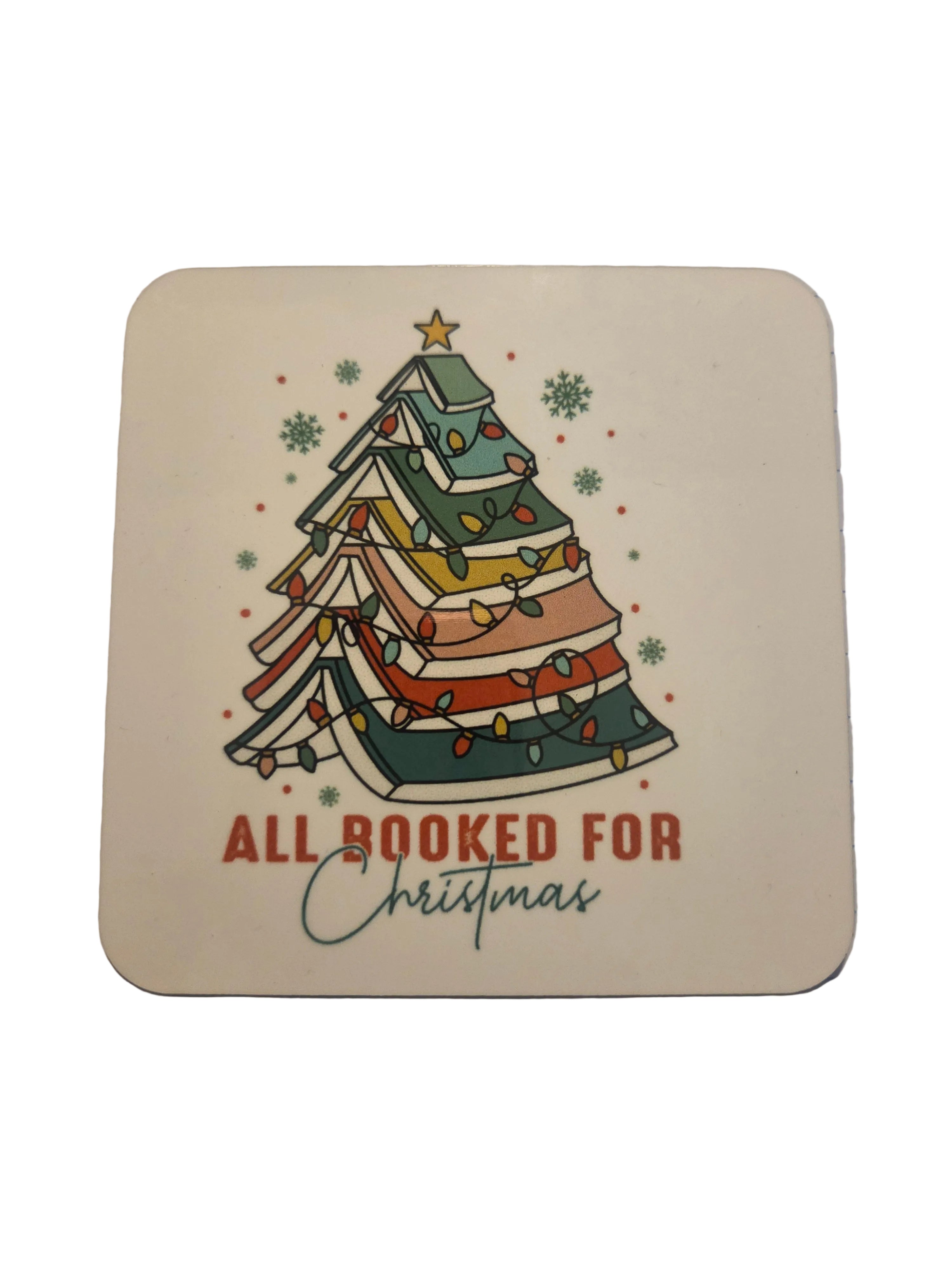 All Booked for Christmas Coasters