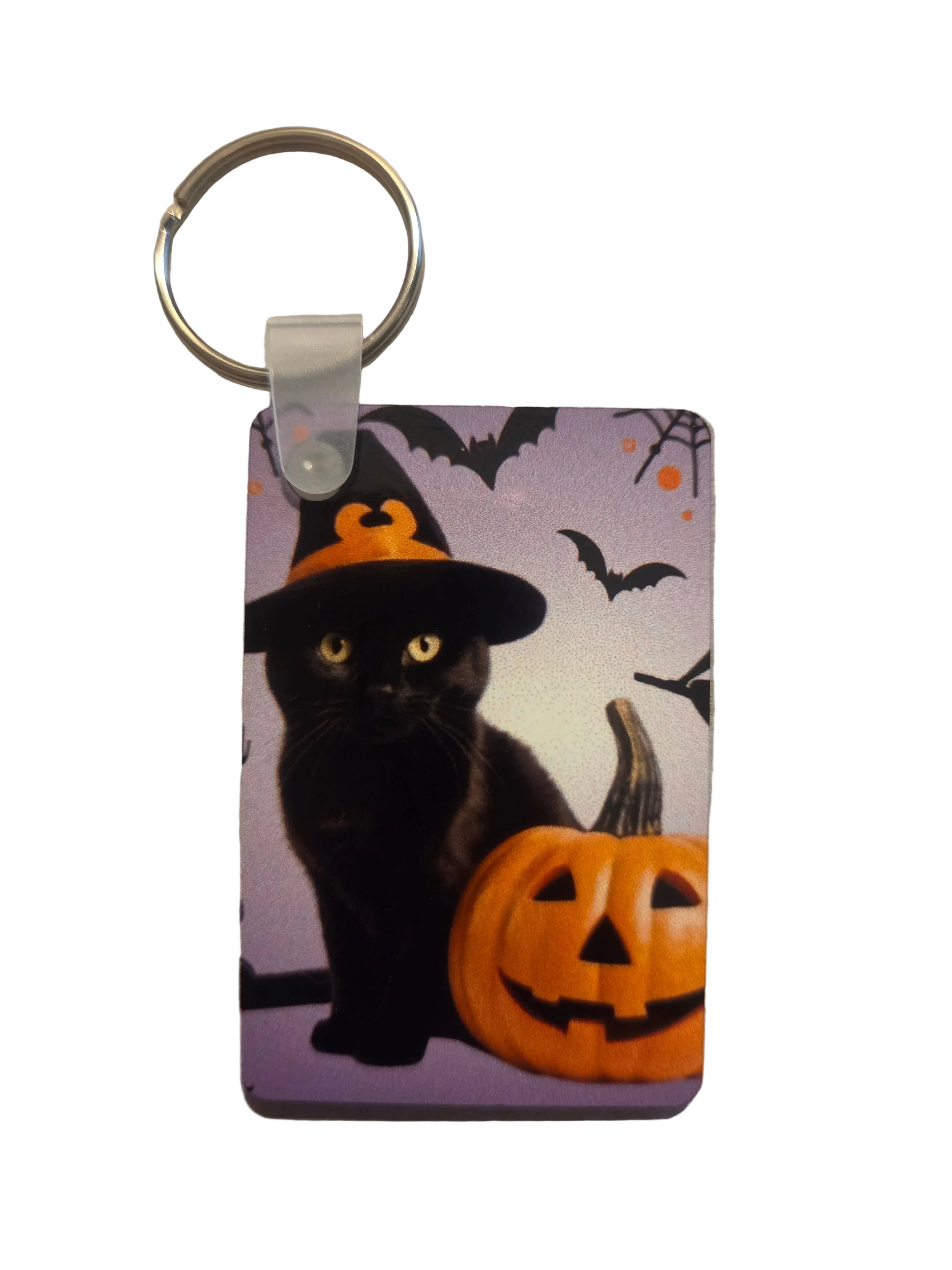 Black Cat Pumpkin Keychain