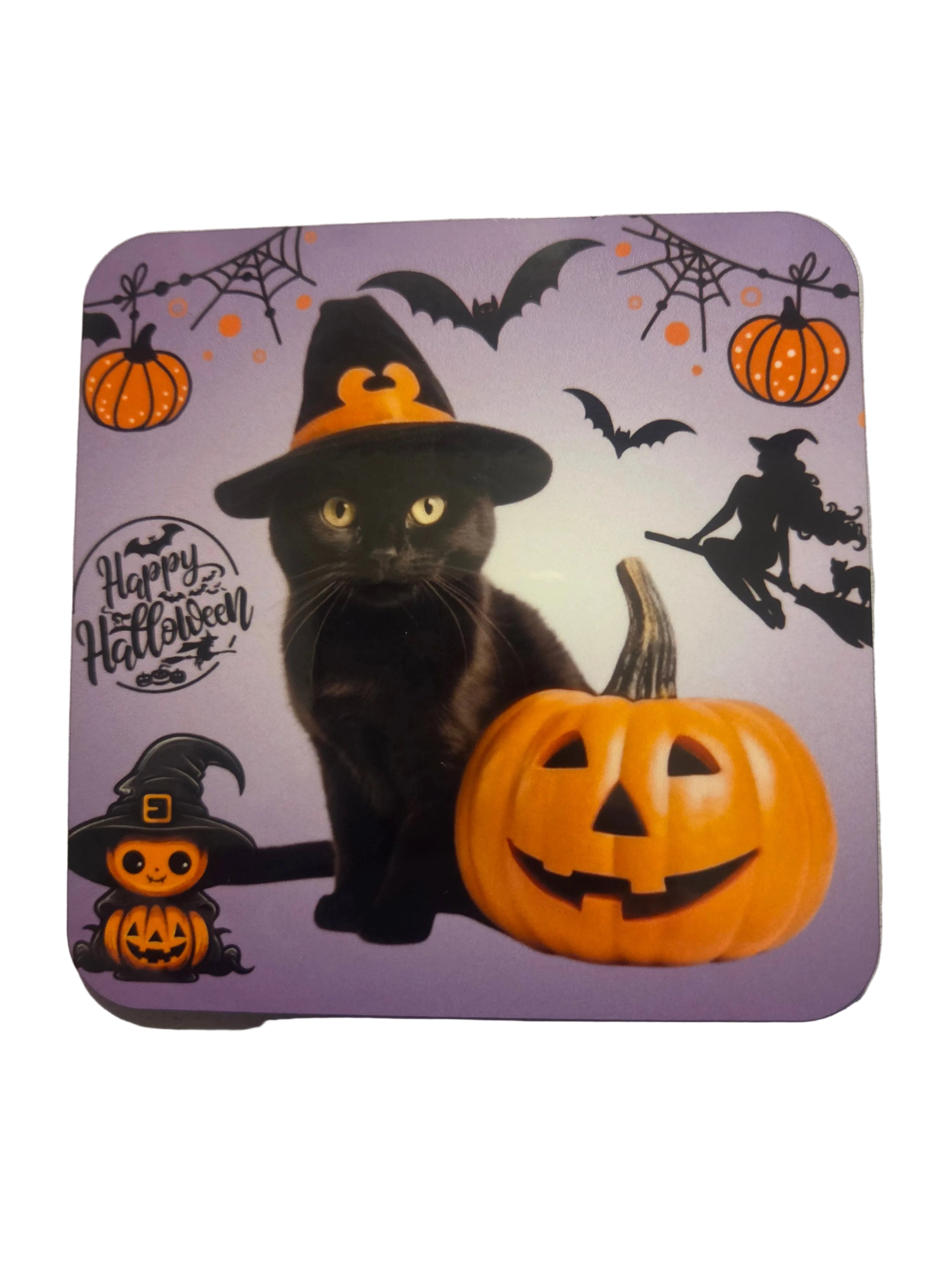 Black Cat Pumkin Coaster